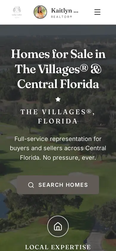 Kaitlyn Walker Real Estate website on a phone